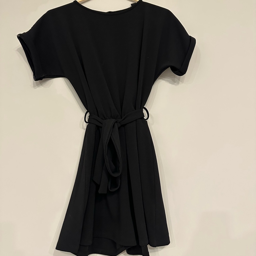 Boohoo Black Romper with Belt